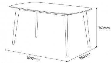 Fola - Jedilna miza Unia - 160x90 cm