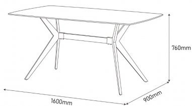 Fola - Jedilniška miza Zala - 160x90 cm