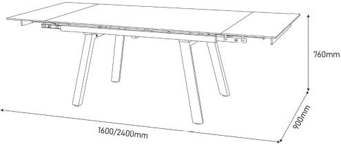 Fola - Raztegljiva jedilna miza Vilin - 160/90x76 cm