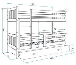 BMS Group - Pograd Carino s predalom - 80x160 cm - bela/roza