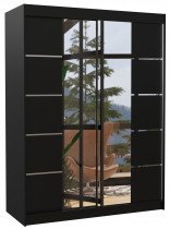 ADRK - Garderobna omara z drsnimi vrati Nordic - 150 cm - črna