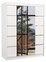 ADRK - Garderobna omara z drsnimi vrati Nordic - 150 cm - bela