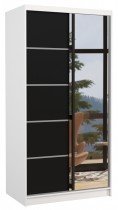 ADRK - Garderobna omara z drsnimi vrati Orlando - 100 cm - bela/črna