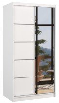 ADRK - Garderobna omara z drsnimi vrati Orlando - 100 cm - bela