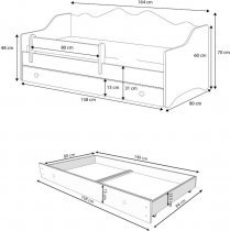ADRK - Otroška postelja Emka 80x160 cm - bela/siva