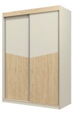 Garderobna omara Atson 150 cm - sivo-bež/hrast