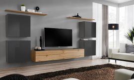 Dnevni TV regal Switch IV 320 cm - grafit/votan