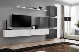 Dnevni TV regal Switch IX 310 cm - bel/grafit