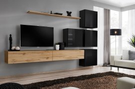 Dnevni TV regal Switch IX 310 cm - votan/črni