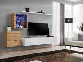 Dnevni TV regal Switch XV 250 cm LED - votan/bel