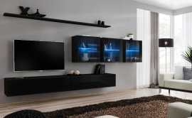 Dnevni TV regal Switch XVII 340 cm LED - črni