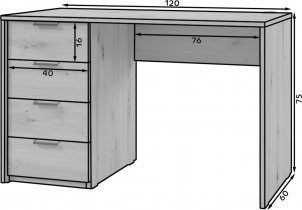 Eltap - loft - Pisalna miza Barold 140 cm - bela