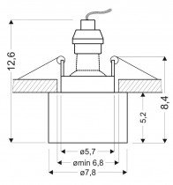 Candellux - Stropna svetilka Tube 1x50W GU10 7,8cm Frozen