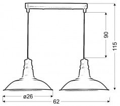 Candellux - Viseča stropna svetilka Consuela Pendant 2x60W
