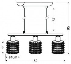 Candellux - Viseča stropna svetilka Royal 3x40W G9 Chrome Crystals