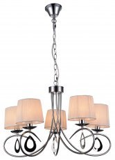 Candellux - Viseča stropna svetilka Arnika 5x40W E14 Chrome/White