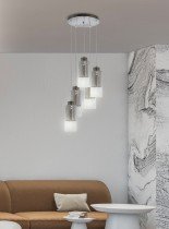 Candellux - Viseča stropna svetilka Libano 5x60W E27 Round Silver