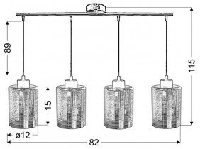 Candellux - Viseča stropna svetilka Nocturno 4x40W E27 Chrome 