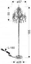 Candellux - Samostoječa svetilka Aurora 5x40W