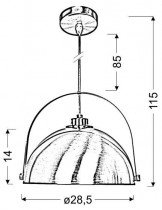 Candellux - Viseča stropna svetilka Tero 28,5 1x60W E27 Satin