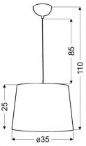 Candellux - Viseča stropna svetilka Orlando 35 1x60W E27 White - kvadrat