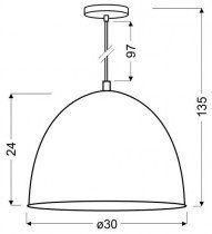 Candellux - Viseča stropna svetilka Patch 30 1x60W E27 Gray Chrome 