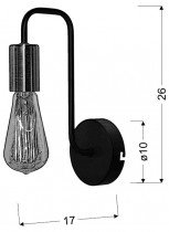 Candellux - Stenska svetilka Herpe 1x60W E27 Black