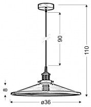 Candellux - Viseča stropna svetilka Tila 36 1x60W E27 Copper