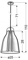 Candellux - Viseča stropna svetilka Pensilvania 25 1x60W E27 Gray