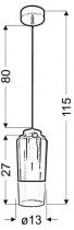 Candellux - Viseča stropna svetilka Tube 1x60W E27 Copper