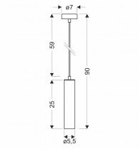 Candellux - Viseča stropna svetilka Tubo 25cm 1x25W GU10 Black