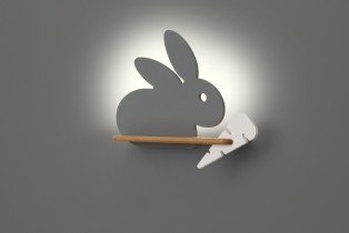Candellux - Otroška luč Rabbit s stikalom 4W LED 4000K IQ Grey/White 