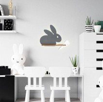 Candellux - Otroška luč Rabbit s stikalom 4W LED 4000K IQ Grey/White (with plug)