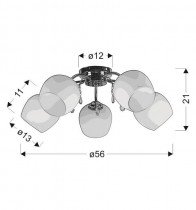 Candellux - Viseča stropna svetilka Zachera 5x40W E27 White