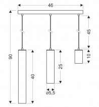 Candellux - Viseča svetilka Tubo 3x25W GU10