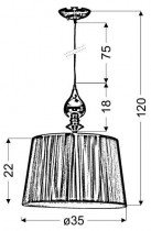 Candellux - Viseča svetilka Gillenia 1x60W E27 - srebrna
