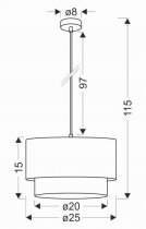 Candellux - Viseča svetilka Ritana 1x60W E27 - bež/bela