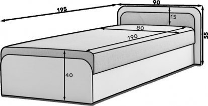 Eltap stock - Otroška postelja Parys 80x190 cm - L - siva - Sawana 05