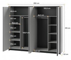 Lenart - Garderobna omara Gris GS-01