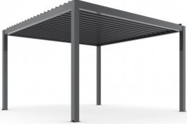 Mirpol - Vrtna pergola Luxe 4x4m z LED in električno streho - antracit
