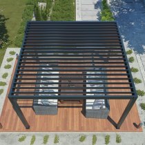 Mirpol - Vrtna pergola Luxe 3x4m z LED in električno streho - antracit