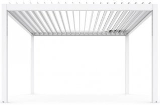 Mirpol - Vrtna pergola Luxe 4x4m z LED in električno streho - bela