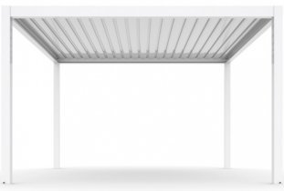 Mirpol - Vrtna pergola Luxe 3.5x3.5m z LED in električno streho - bela