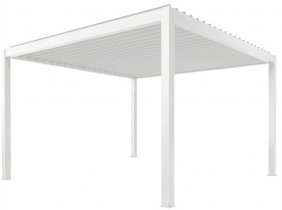 Mirpol - Vrtna pergola Luxe 3x4m z LED in električno streho - bela