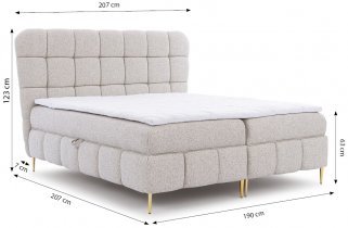 Meble Gruška - Boxspring postelja Lolly - 200x200 cm