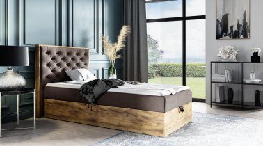 Meble Gruška - Boxspring postelja Wood-3 mini - 90x200 cm