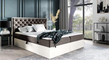 Meble Gruška - Boxspring postelja Wood 3 - 180x200 cm - nordijski tik