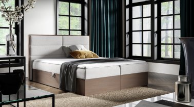 Meble Gruška - Boxspring postelja Wood 5 - temni hrast