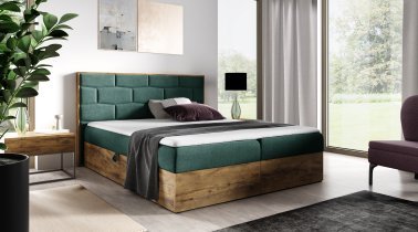 Meble Gruška - Boxspring postelja Wood 9 - 120x200 cm - hrast lancelot