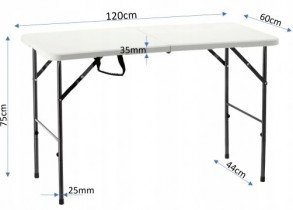 Chomik - Zložljiva turistična miza 120 cm - ZUM2538